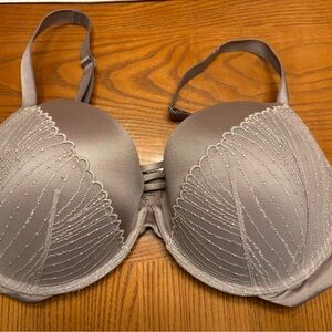 Soma Gray Embroidered Bra Stunning Push Up